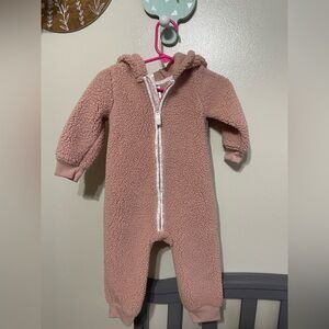 Carter's Pink Sherpa Footed One Piece